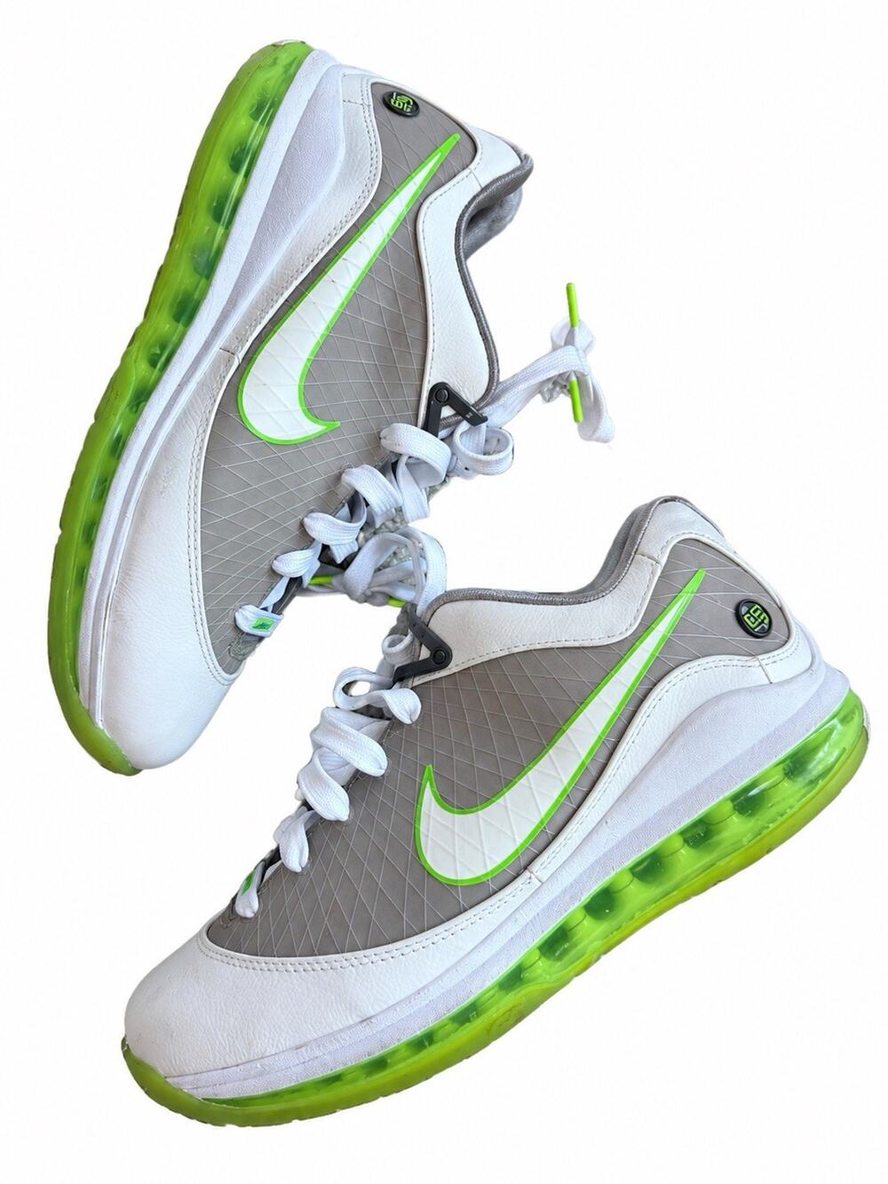 Nike LeBron 7 Low Dunkman 429710-100 White Electric Green Men’s 8.5 NO BOX